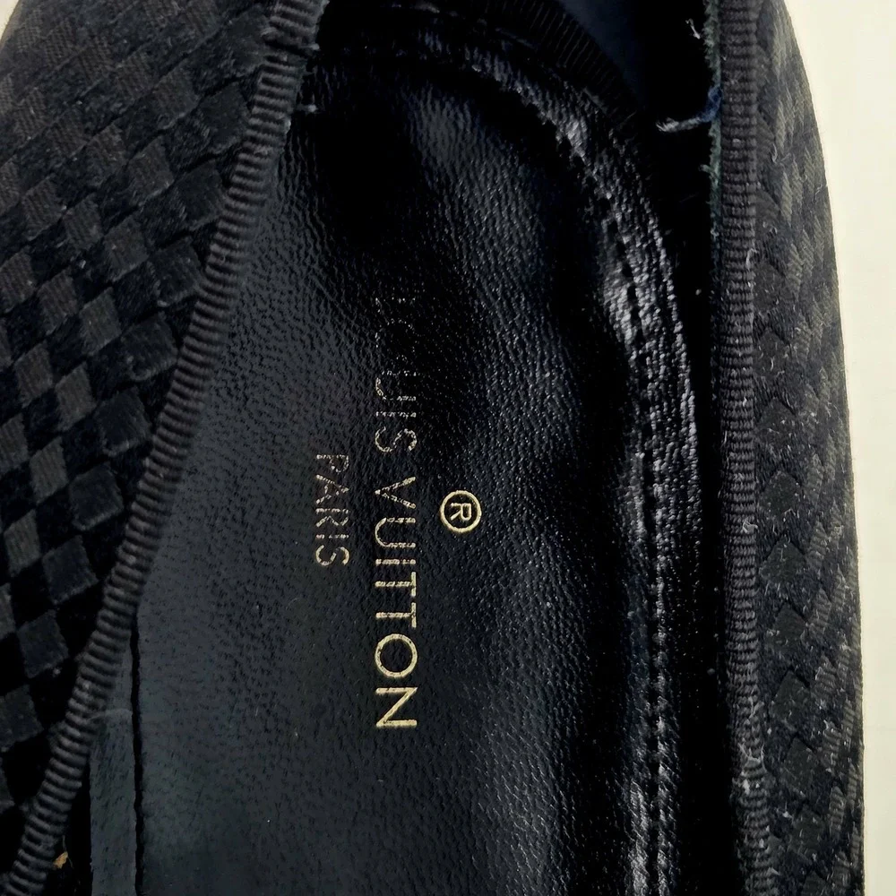 Louis Vuitton Solferino Size 10 M Black Jacquard Loafers w/Tassels